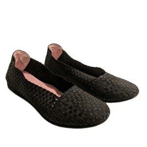 Taryn Rose "Belicia" Ballet Flats Women's Black Stretch Woven 9 M